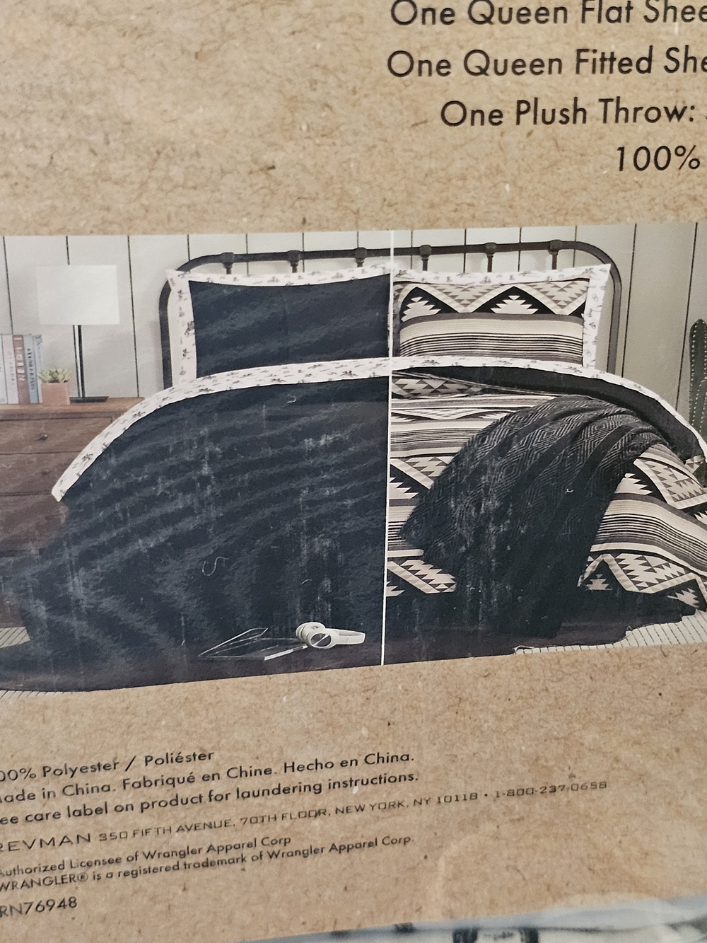 Wrangler 8-Piece Textured Comforter Set - Black & White Tribal - Picture 6 of 8